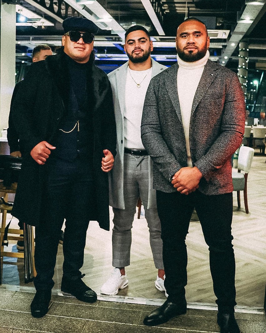 L-R Josh Papali'i, Royce Hunt & captain Junior Paulo