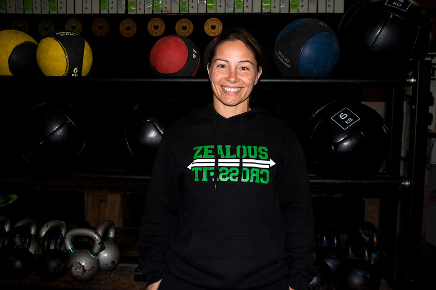 Lorina at Zealous Crossfit gym in Avondale which she co-owns and also coaches a couple of classes at.