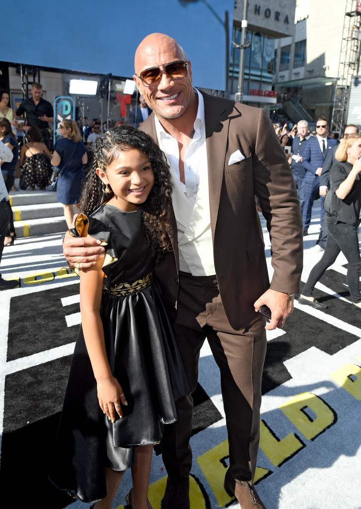 Eliana with her co-star on Hobbs and Shaw - Dwayne 'The Rock' Johnson