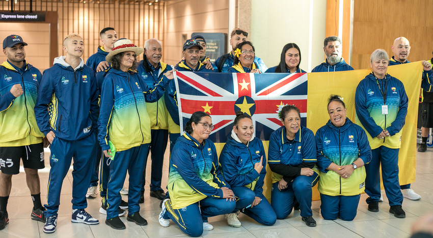 Team Niue before departing for Birmingham, UK