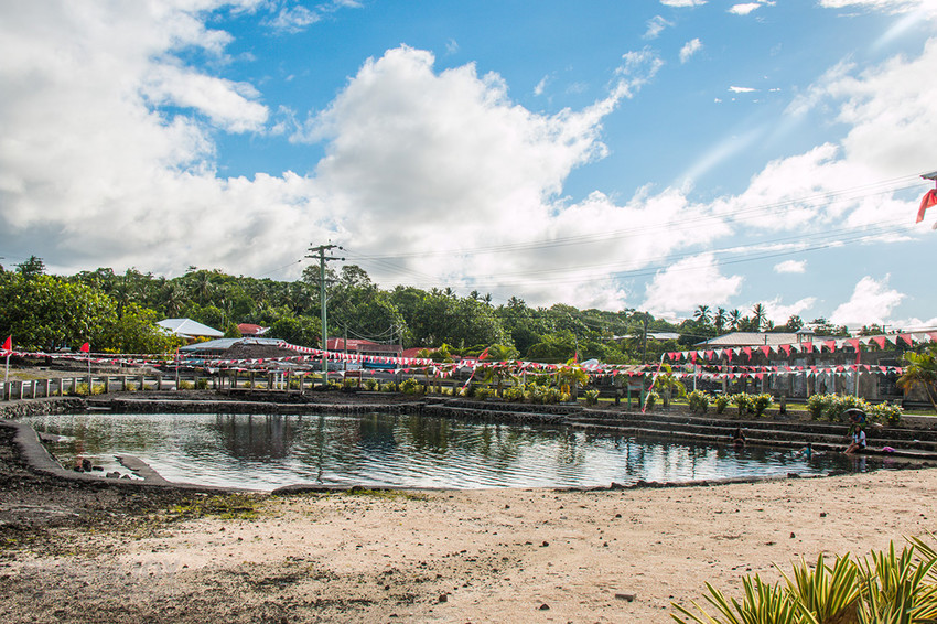 Fresh water swimming pool in Asau down the road from Vai-i-Moana