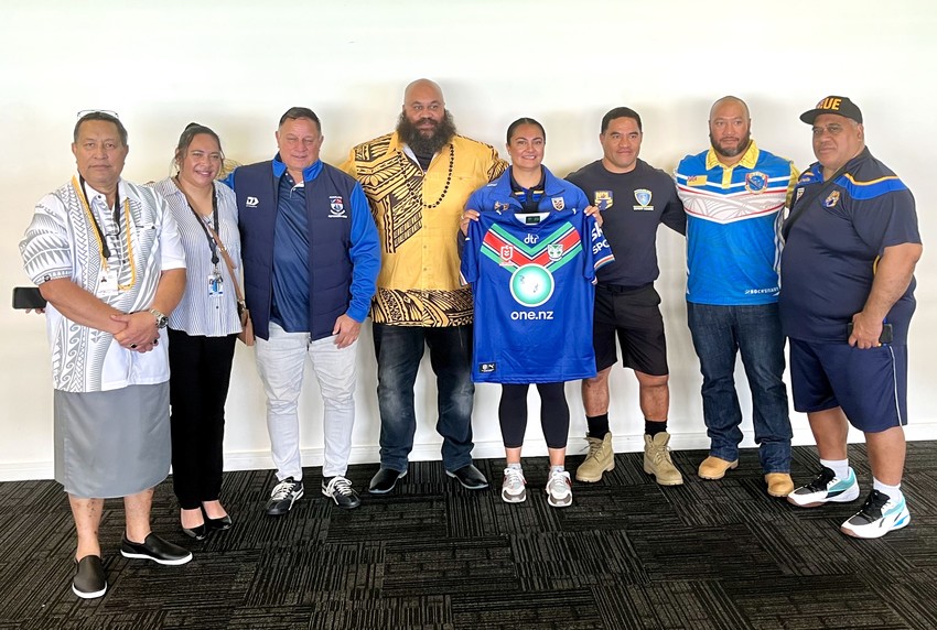 Phillip Tasmania with Niue Rugby League NZ leaders and volunteers