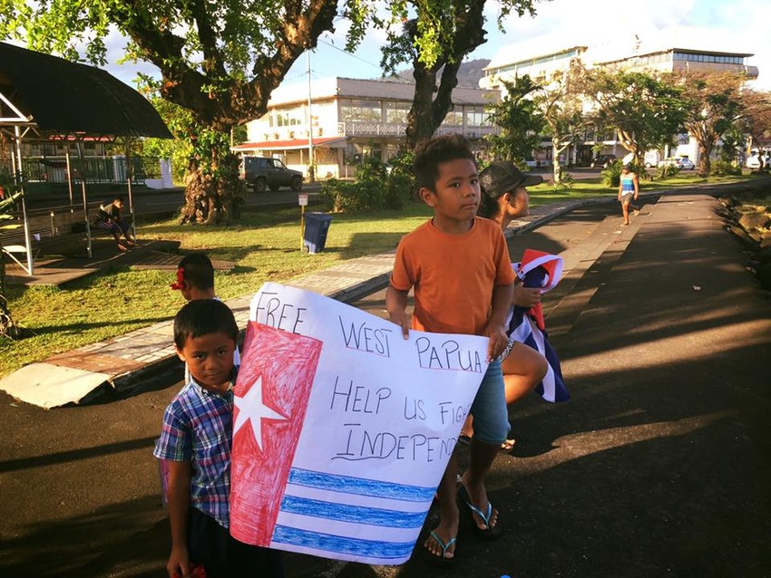 Protesters in Apia, Samoa