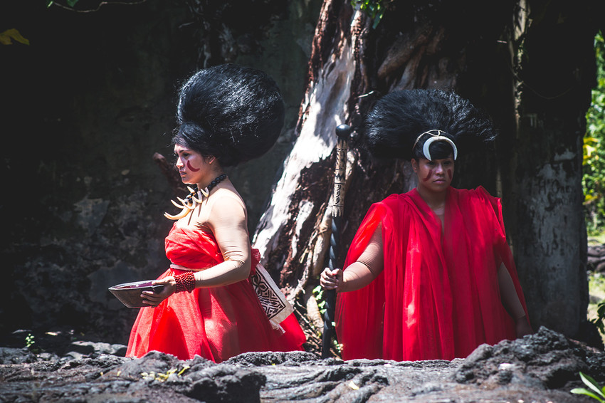 On the set of 'Marks of Mana' directed by Lisa Taouma - Saleaula Lava Fields in Savai'i, Samoa