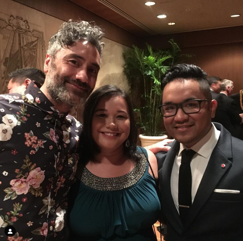 Bryson and his wife with Maori film maker Taika Waititi