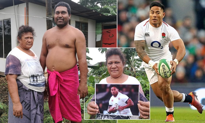 Manu Tuilagi & his parents. PC: Daily Mail UK