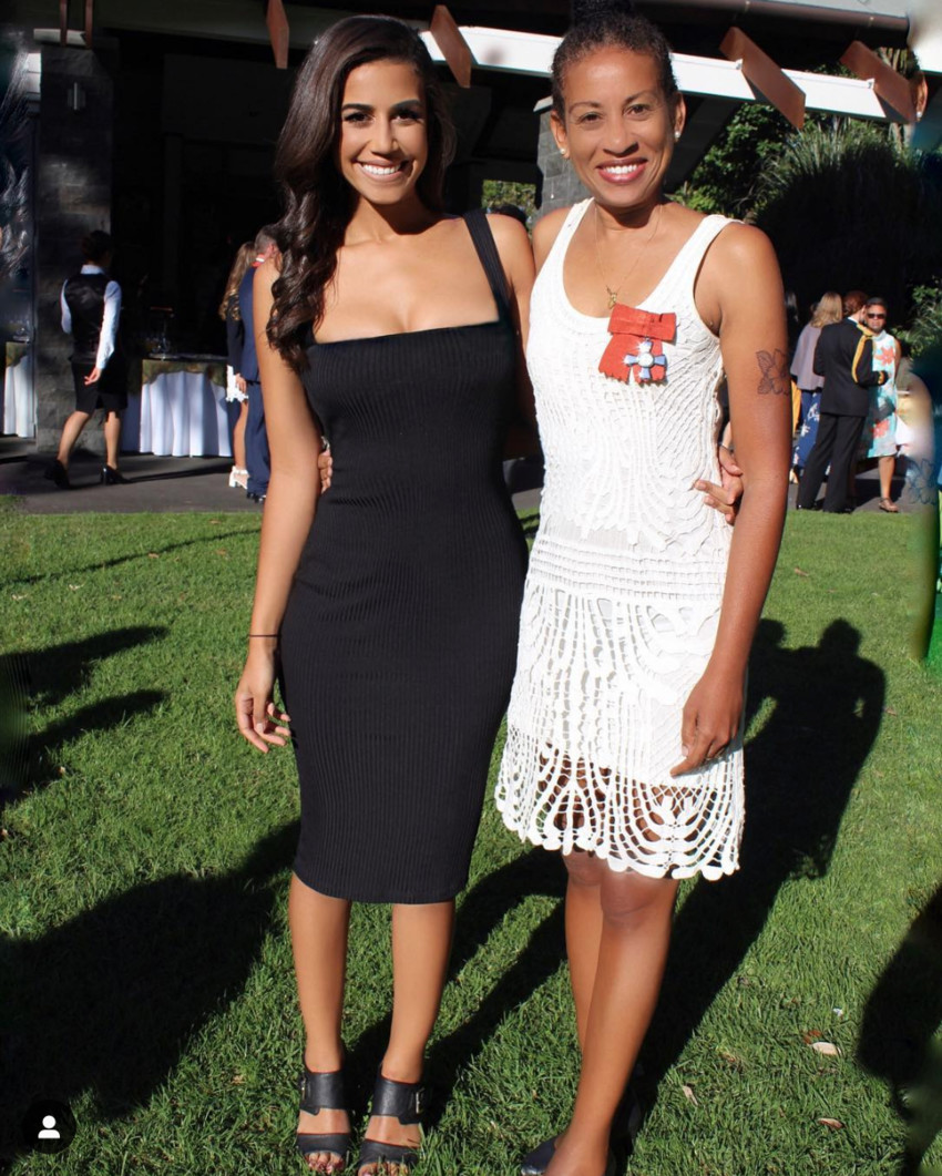 Lesina and her mother Dr Camille at Government House in Auckland where she was awarded her MNZM