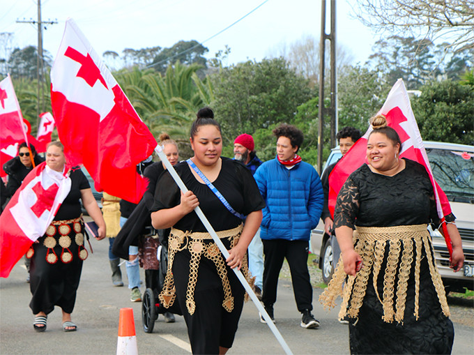 Makelesi Ngata at Ihumātao ... “It means a lot to me because we reside here, our parents migrated here from Tonga.” Image: Charlotte Muru-Lanning Photo Credit Pacific Media Watch
