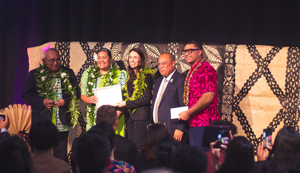 Louisa Vaeluaga (Parents accepting her award) - Language, Culture and Identity Award