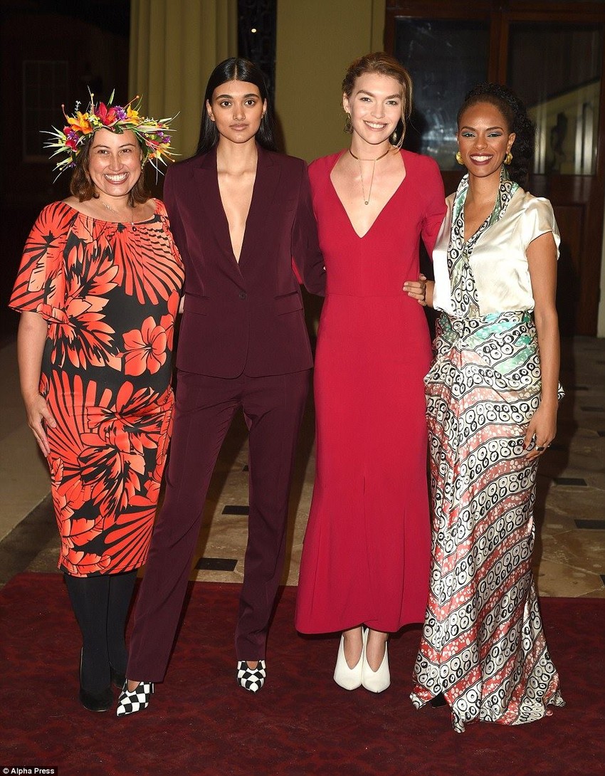 Marama T-Pole looking stunning at Buckingham Palace, where she is representing Tuvalu! Photo Credit: Daily Mail