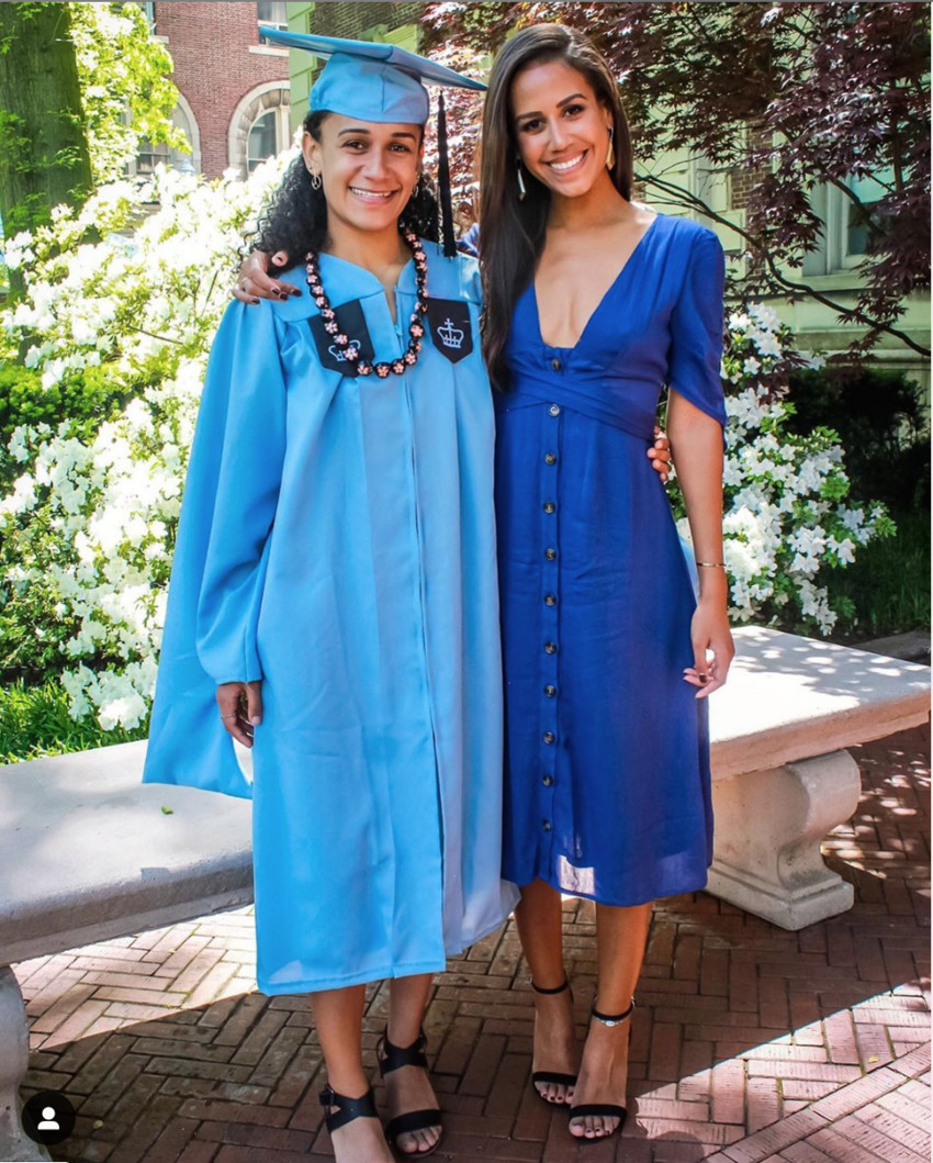 Lesina at her sister Camille's graduation at Columbia University in New York
