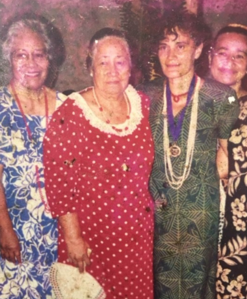 Some of Peggys most rewarding years were working with the women’s komitis of Samoa’s national council of women. Here she is with the NCW President Laulu Fetaui & Masiofo Mele Mataafa. Both have been important role models