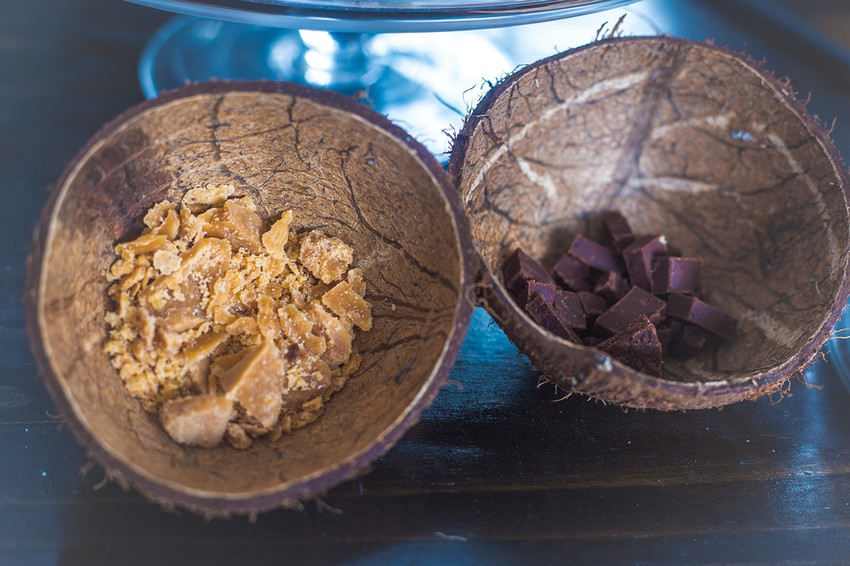 Fudge tasters in Coconut shells