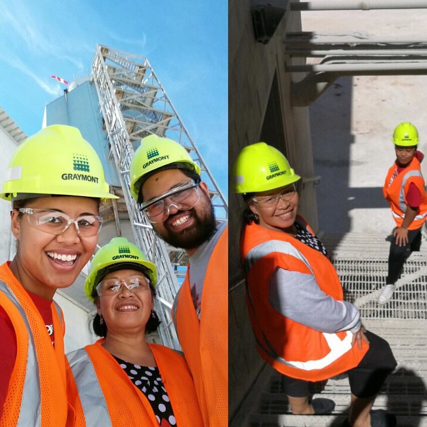 Family visit to Abba-Rose's work site in Canada