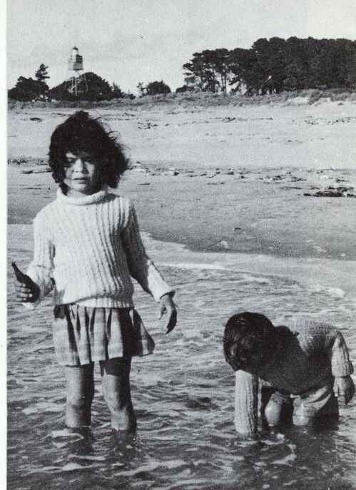 Gina Cole and brother at Farewell Spit lighthouse