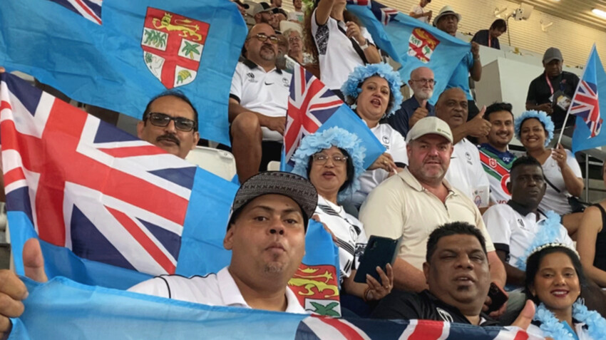 Fijian supporters at the Rugby World Cup in France