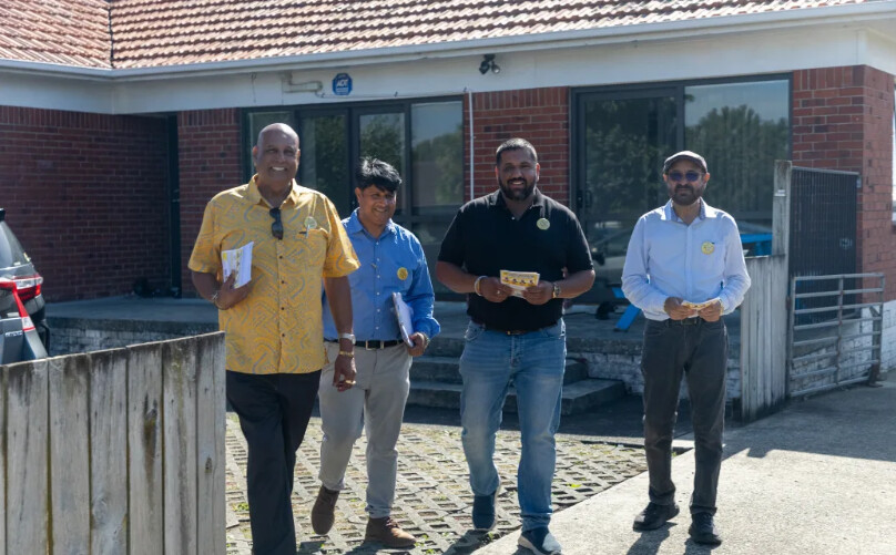 Papatoetoe Ōtara Action Team candidates (from left) Kushma Nair, Sandeep Saini, Kunal Bhalla and Paramjeet Singh Photo: RNZ / Blessen Tom