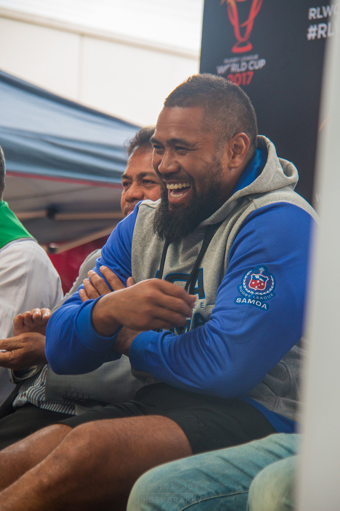 Frank at the Fan Day in Mangere Town Centre during the Rugby League World Cup in 2017