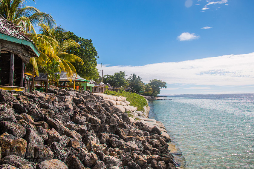 Seawall along the Fagamalo coastline & much loved Manase beach