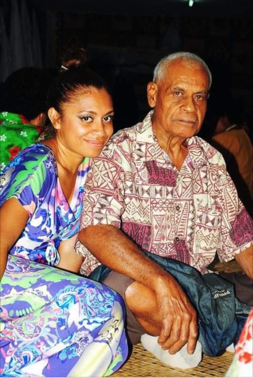 Tori with her grandgather Aminiasi