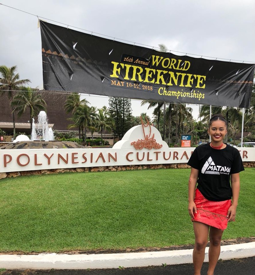 Moe outside Polynesian Cultural Centre