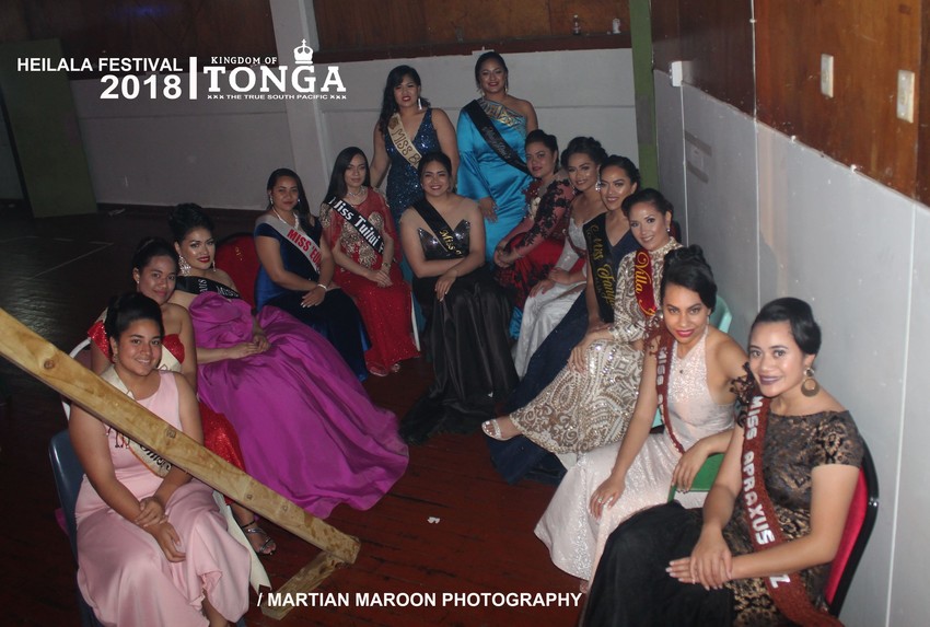 Miss Tonga contestants backstage.