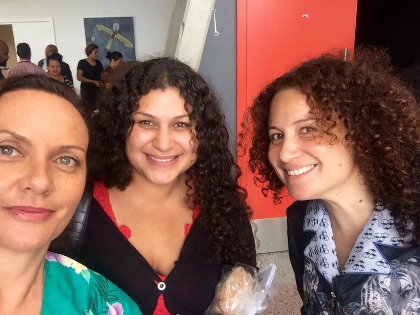 Vea with producer Lisa Taouma (left) and her sister Emily (right)