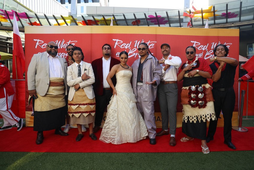 Red, White & Brass cast at the Auckland premiere