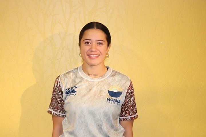 Katelyn Vaha'akolo represented Moana Pasifika against the Black Ferns 7s. Photo: Supplied