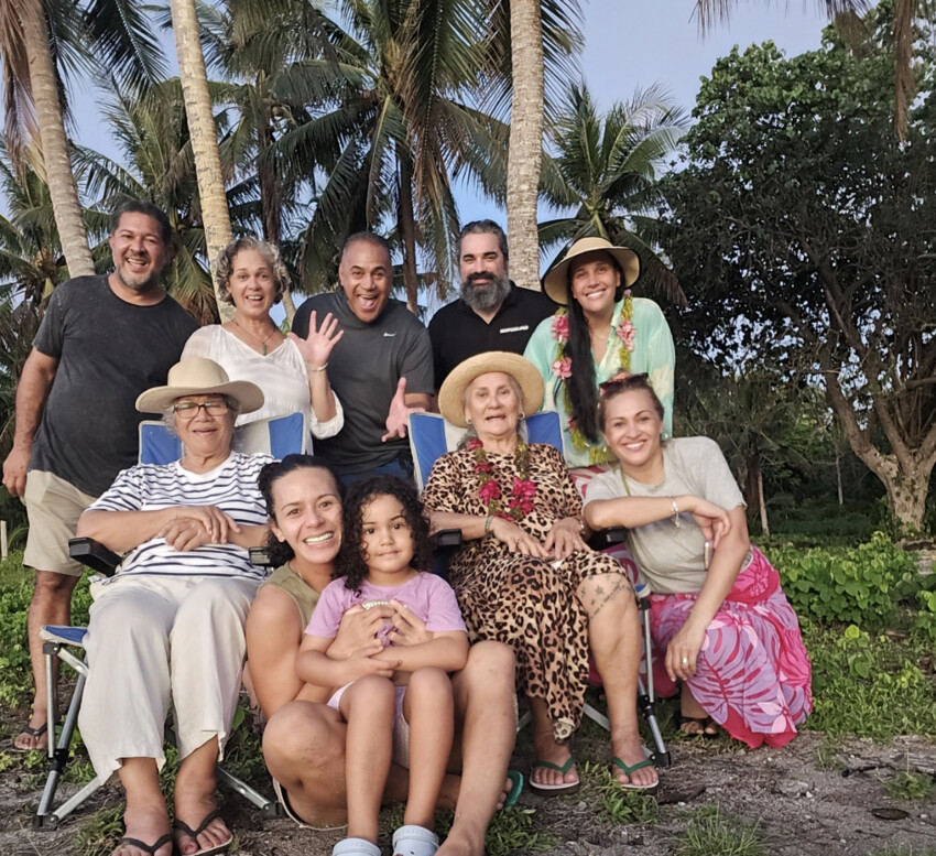 Pictured with family in Falealupo Savaii, April 2025.
