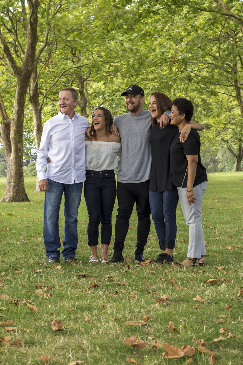 Nyrene with her parents and siblings