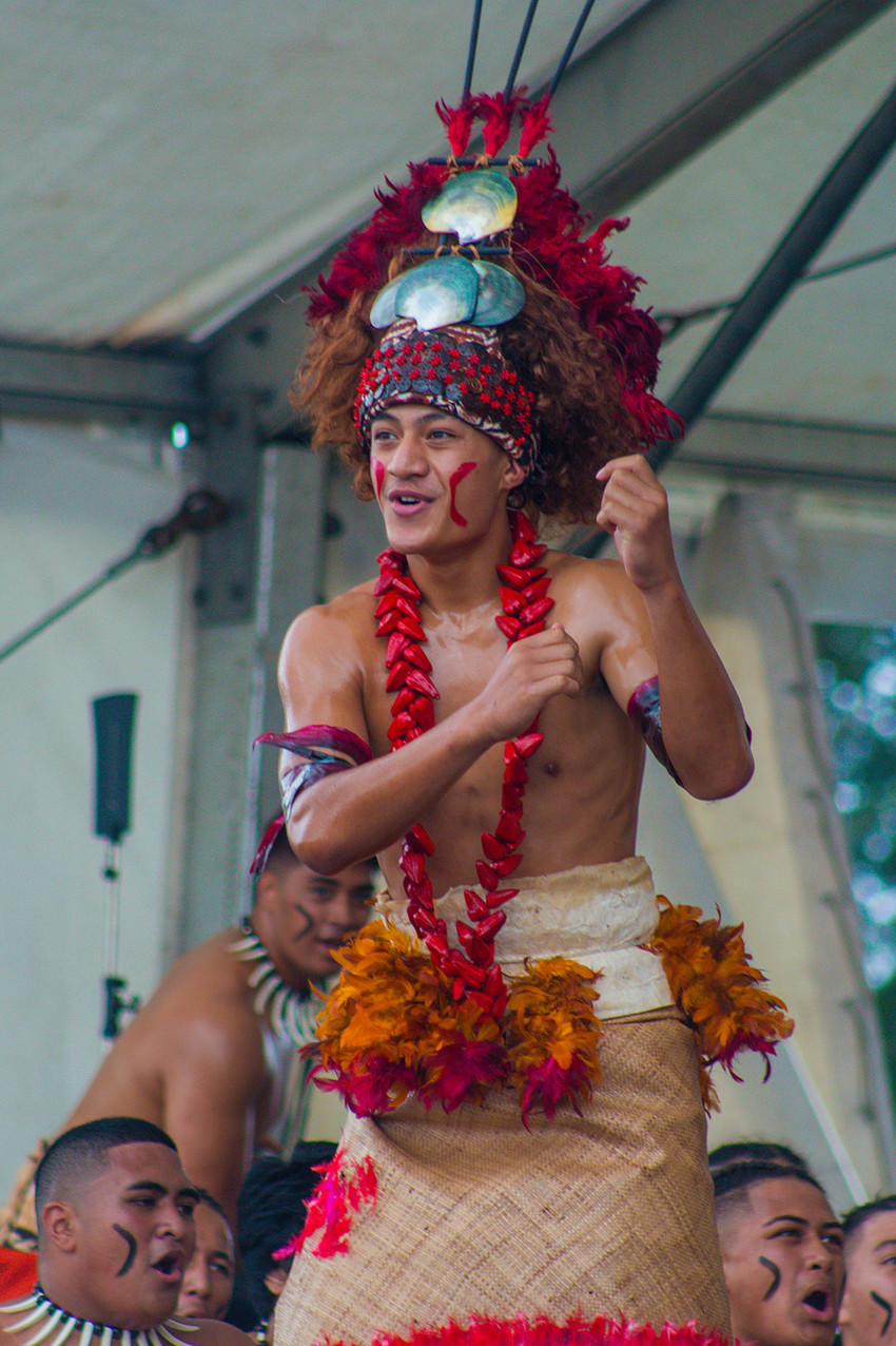Shepherd Villi dances the taualuga for St Pauls College Samoan Group at Polyfest 2018