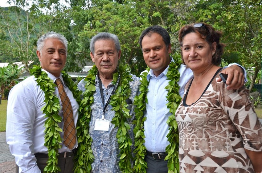 From L-R NZ Politician Alfred Ngaro with Dr Joe Williams, Dr Kiki Maote and Helen Sinclair at the Cook Islands Annual Health conference
