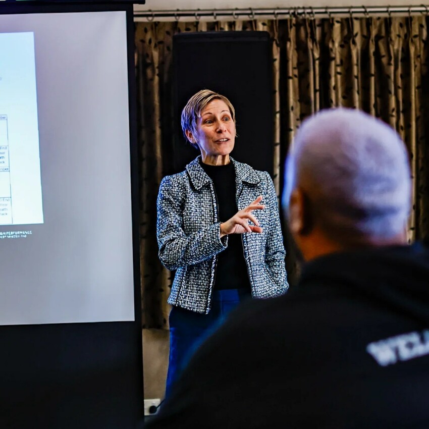 Dr Toni Minniti speaking at the inaugural NZRL Wellbeing hui. Photo Credit: Cliff Thompson