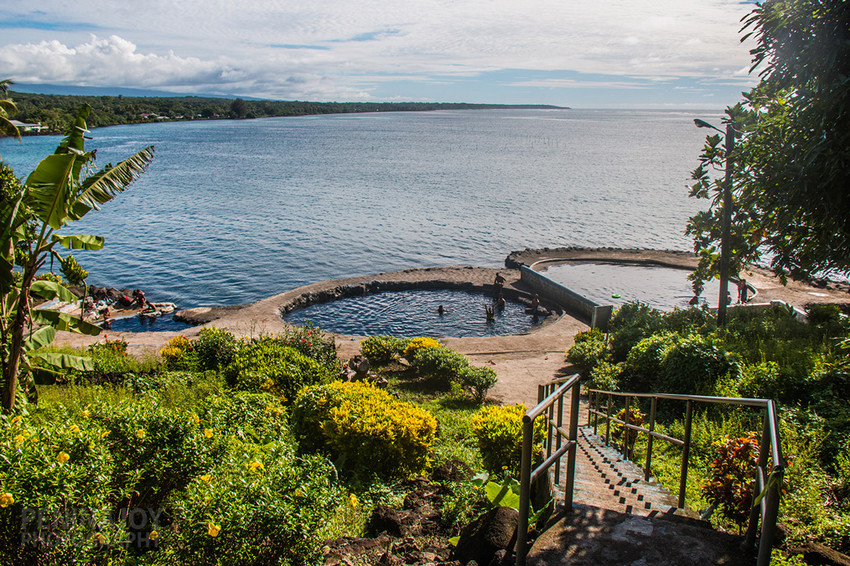 The view as you come down the hill overlooking the Safune Pools