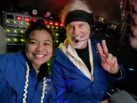 Nicole Yamese and Victor Vescovo (the pilot of the Challenger Deep)