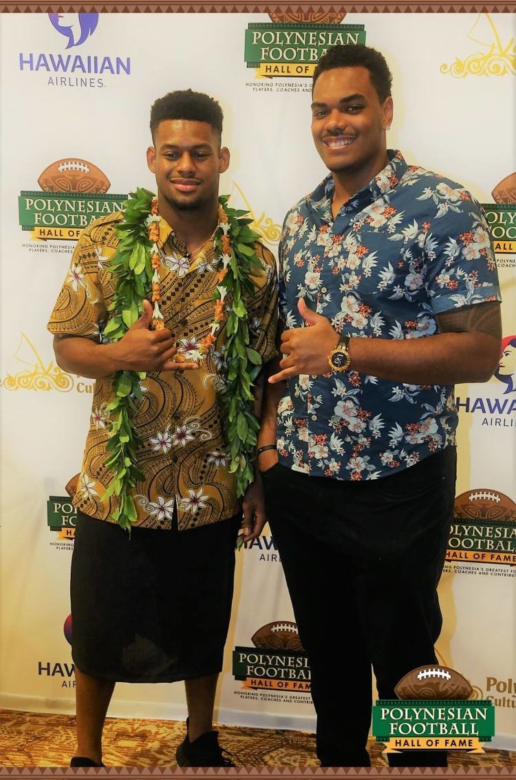  Juju at last years Polynesian Hall of Fame celebration dinner with Baltimore Ravens Offensive Lineman Ronnie Stanley
