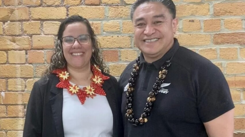 Pauline Jean-Luyten (Pasifika Rugby Council Co-Chair) & Eroni Clarke (Pasifika Rugby Council Member)