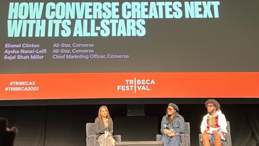 Aysha speaking on her Panel at the Tribeca Film Festival