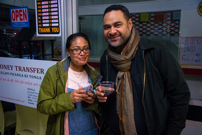 Supporters who had stopped in to say hello on opening night