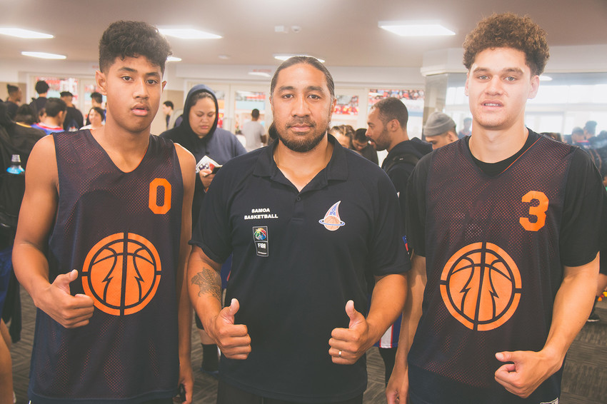 Sefo, his son Dru & Epic Basketball team member Pafe Momoisea