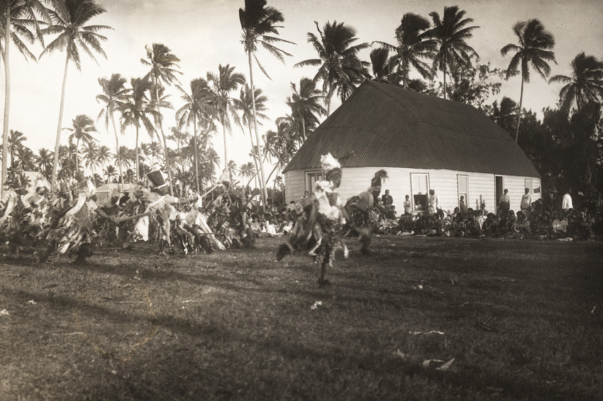 Tongan men performing a version of the Tongan war dance, the Kailao.
