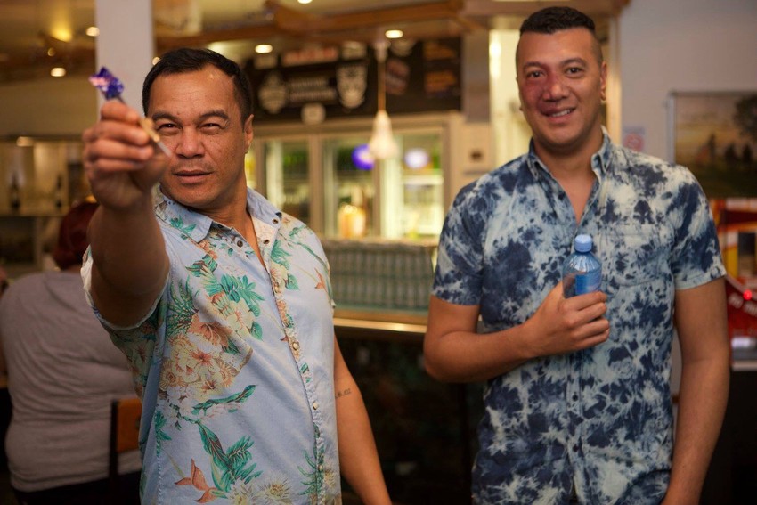 Ali with fellow Niuean actor Shimpal Lelisi