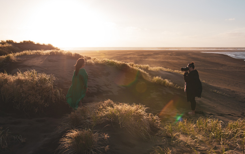 Behind the Scenes with NUKU I Kiri Nathan at Karekare Beach I Photo: Taylor Aumua