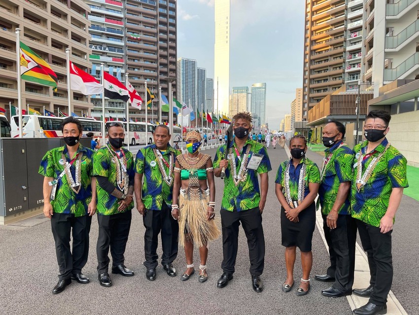 Team Solomon Islands ready for the Olympics opening ceremony