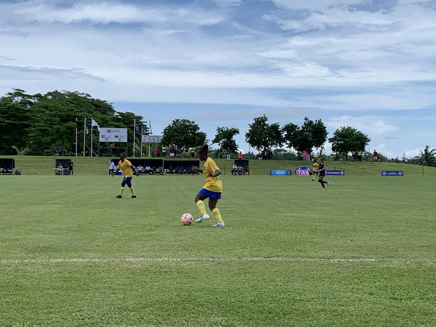 Team Solomon Islands [yellow] playing against American Samoa