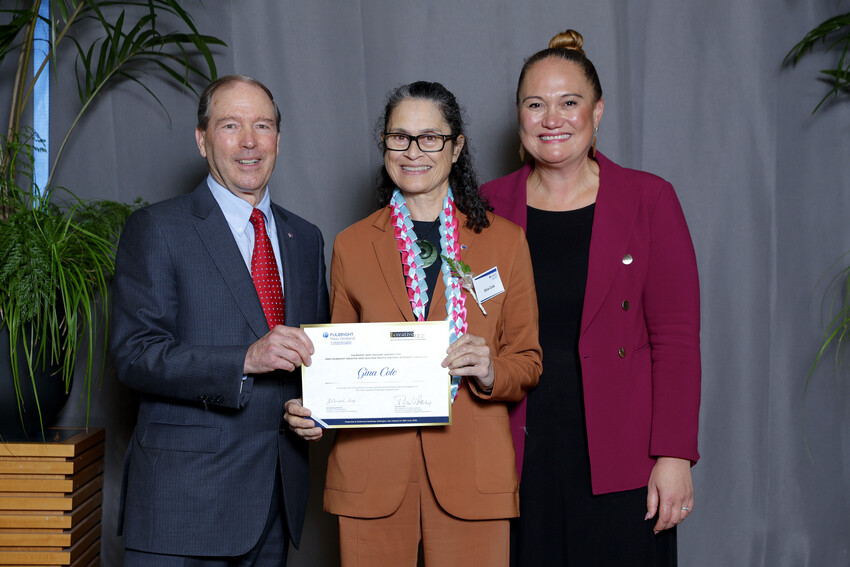 Fulbright Awards in July 2023 with U.S. Ambassador Thomas Udall and Deputy PM Carmel Sepuloni