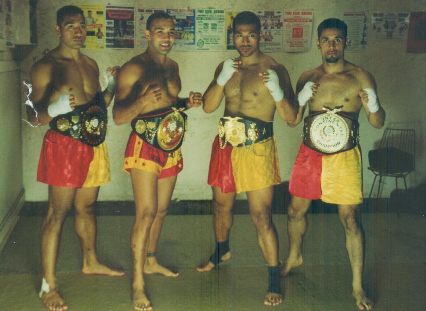 Ray with fellow fighters from L-R his brother Rony Sefo, Jason Suttie & Jayson Vemoa Photo credit: Lolo Heimuli