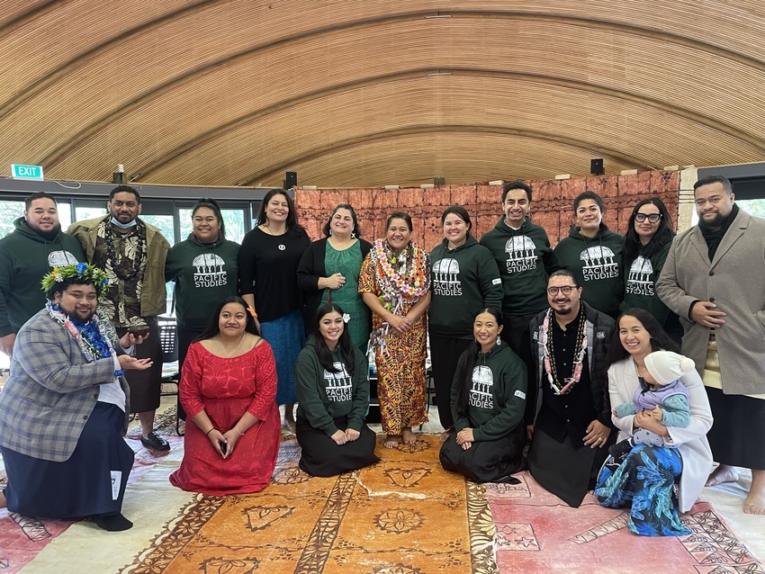 Jemaima Tiatia (pictured middle) with colleagues and students. Photo: The University of Auckland Pacific Studies