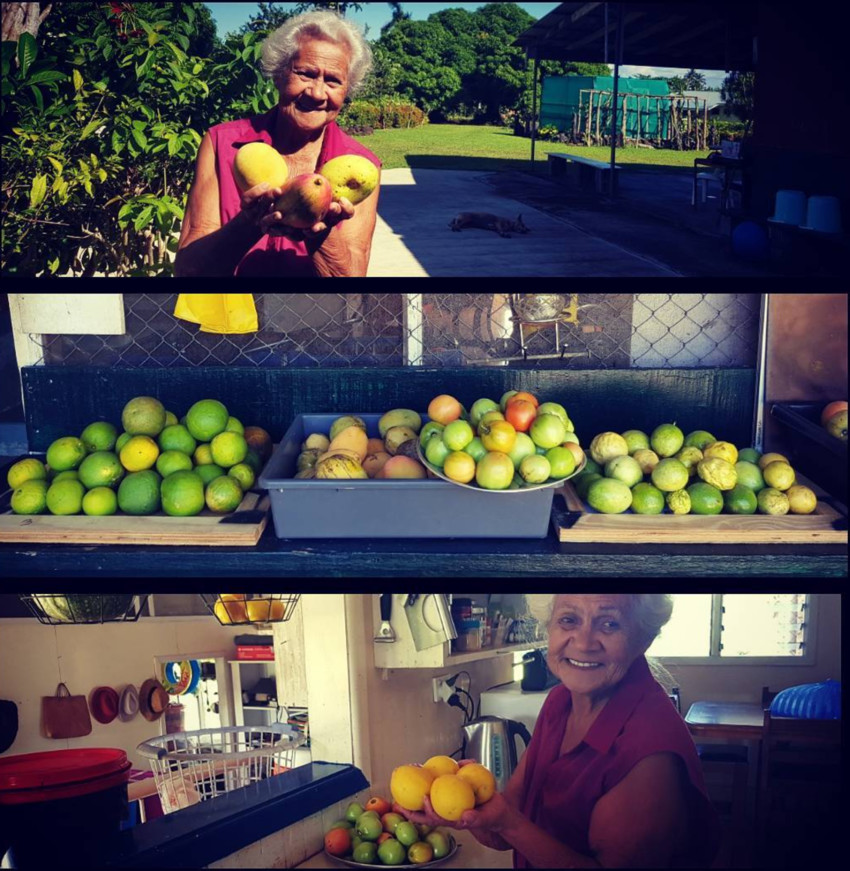Chloe's grandmother Gina and some of the fruit she supplies 'Whipped'